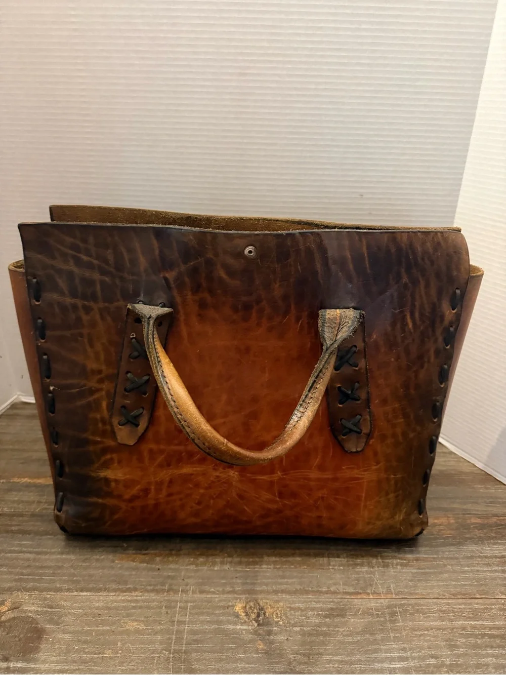 1960s vintage leather brief case/tote